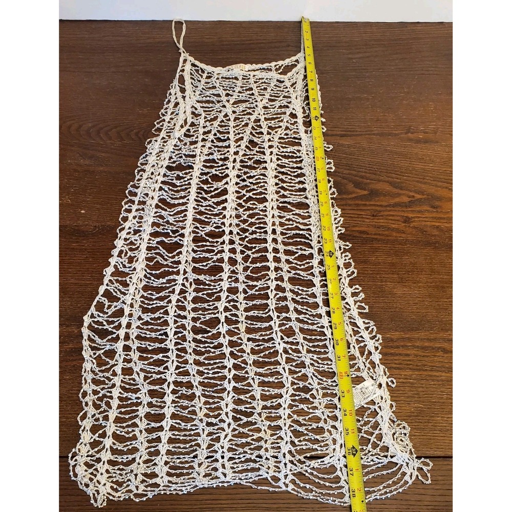 Crochet Cover Up Dress Beach Tunic‎ Swimsuit White Sleeveless Resort Wear - Picture 7 of 16